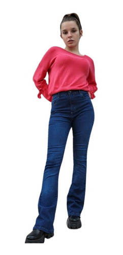 Jean Azul Recto Semi Oxford Para Mujer