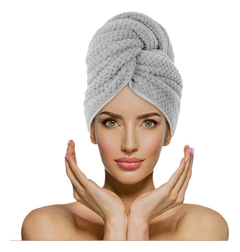 Touca Para Secar Cabelo Donna Laço Home Power Sec Elástico Cor Cinza Claro