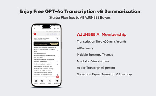 Gravador De Voz Ajunbee Com Chatgpt 64gb Tradutor Lançamento