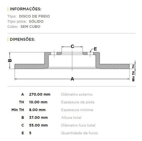 Par Disco Freio Traseiro Corolla 2008 2010 2012 2014