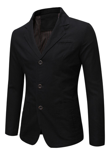Chaqueta Casual Estilo Blazer De Corte Ajustado Con 3 Botone