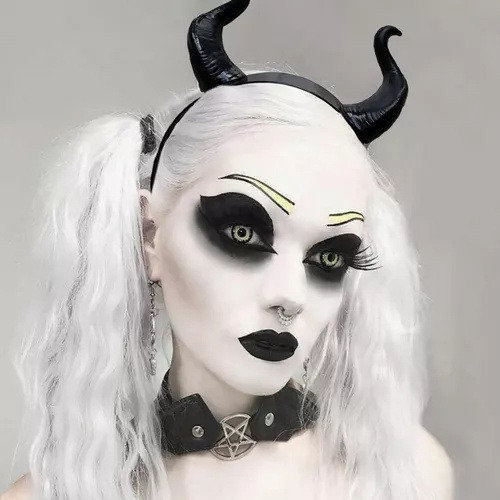 Diadema De Cuernos De Diablo, Color Negro, Cuernos De A