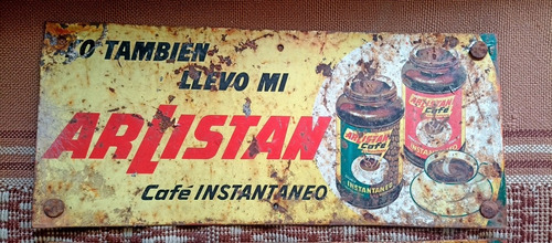 Par De Carteles De Chapa Litografiados Cafe Arlistan 