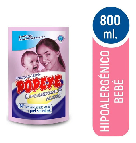 Detergente Popeye Hipoalergenico 800 Ml