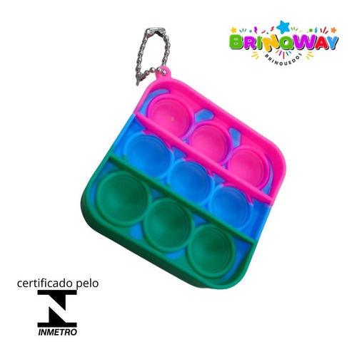Chaveiro Fidget Toy Empurre Pop Bubble Fidget Sensorial Toy