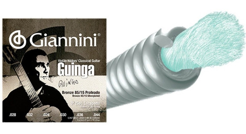 Imagem 2 de 4 de Encordoamento Corda Giannini Guinga Nylon Clássico Bronze 85