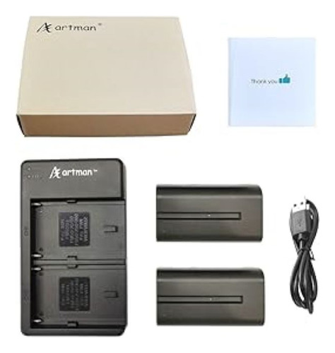  Cargador Artman Ab00034+2 Baterías Npf550 Sony De 2900 Mah 