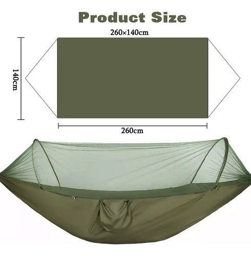 Hamaca De Camping Con Mosquitera Individual Doble De 200 Kg
