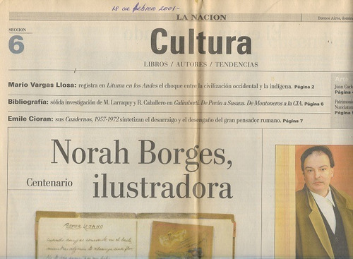 Supñlemento La Nacion_2001_norah Borges Ilustrada: Excelente