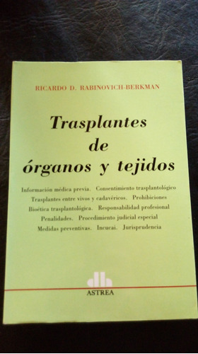 Trasplantes De Órganos Y Tejidos. Rabinovich - Berkman