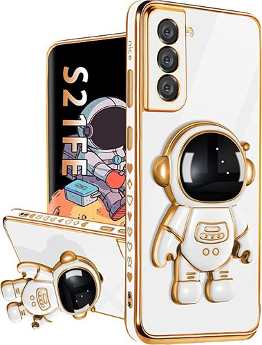 Funda Luxury Astronauta Para Galaxy S21 Fe 5g Blanco