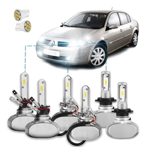 Kit Ultra Led S1 Renault Megane 2007/2010 12000lm 6500k