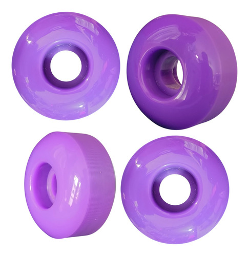 Ruedas Skateboard 52mm + Baleros Abec 9 Multicolor Morado Liso