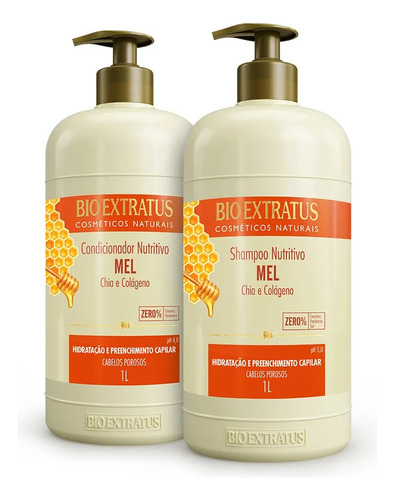 Kit Bio Extratus Mel hidratação de 2000mL 2000g