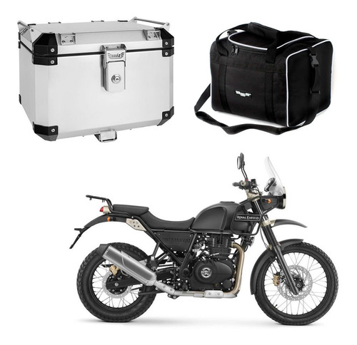 Bauleto 43l Royal Enfield Escovado + Bolsa Bráz Acessórios