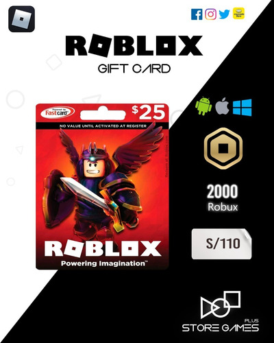 Tarjeta Gift Card Roblox $25 Global (código Digital)