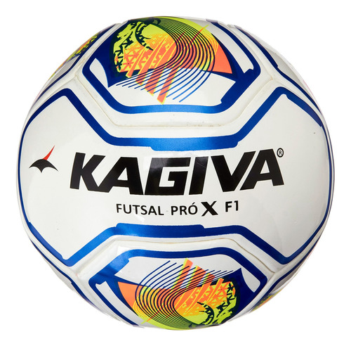 Bola De Futsal F1 Pro X Branca Com Azul Kagiva Oferta Cor Branca/Azul/Amarela