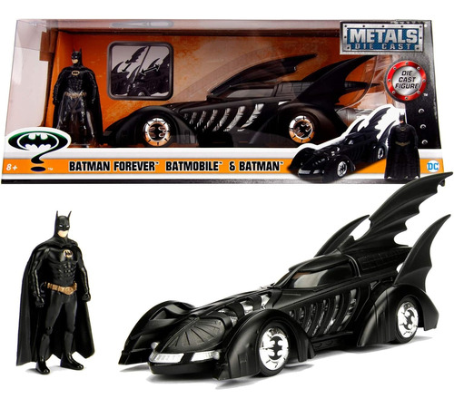 Batimovil Forever 1995 + Figura Batman. Escala 1:24 Jada.