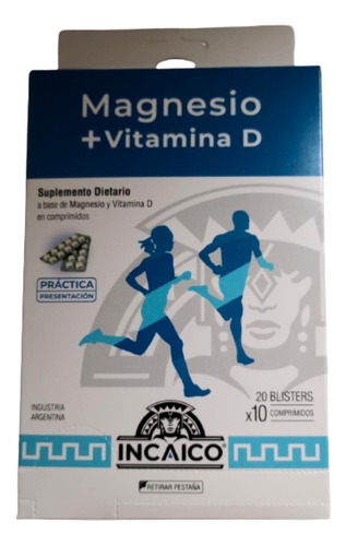 Magnesio + Vitamina D - Incaico X 200 Comprimidos
