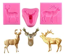 Comprar Set De 3 Ciervos Navideños Alce 3d Ciervo Cabeza De Ciervo F