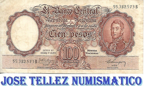Bottero 2055 $ 100 Pesos Moneda Nacional Serie B Mb Palermo