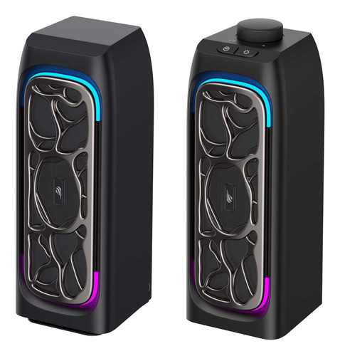 Barra Parlante 2 En 1 Havit Sk215 Pc Usb 3.5mm Bluetooth Rgb Color Negro