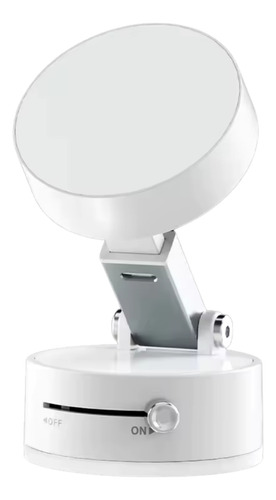 Soporte Porta Celular Magnético Imán Auto Sopapa Al Vacío Blanco