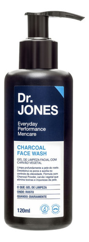 Dr. Jones Charcoal - Gel De Limpeza Facial 120ml