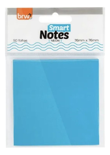 Bloco Smart Notes 76x76mm - Azul Neon 50fls - 1 Bloco