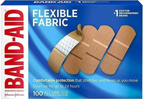 Tirita Flexible Tela Diferentes Tipos, 100 Ct, 2 Pk: Salud