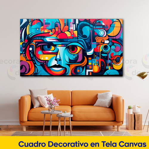 Cuadro Canvas Figuras Geometricas Abstracto Moderno 100x50