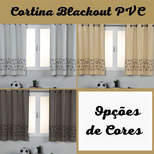 Cortina Blackout De Varão 2,20 X 1,30 Veda Luz Rapido Cor Nude Futebol