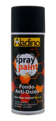 Pintura Spray Fondo Antióxido Aladino 400cc Negro