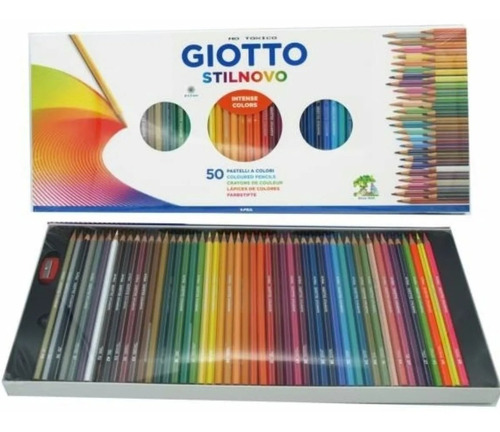 Caja 50 Lápices Giotto Stilnovo + Sacapunta + Metal + Fluo !