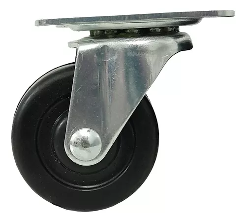 Ruedas giratorias de goma de una sola rueda de 1 pulgada de diámetro para  muebles, ruedas pequeñas con rodamiento de bolas base, rodillos