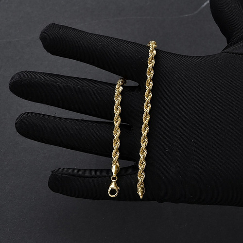 Pulsera Torzal Esclava Oro 10k Kilates Italiano 21cm - 4.2mm Diámetro 21 Cm