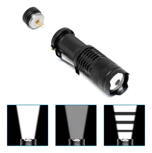 Linterna Led Recargable De Aluminio Con Cargador Y Estuche
