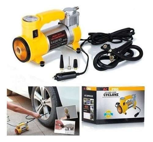 Hi Compresor 12v Con Linterna Ac-pro Cyclone