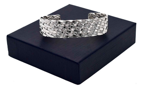 Hermoso Brazalete De Plata .925 Modelo Dakota Plata 6 Cm 17 Cm