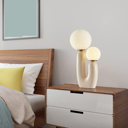 Lámpara De Noche Moderna, Lámpara De Mesa Con Pantalla De Cr