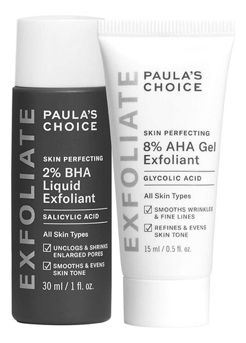 Paula's Choice SKIN PERFECTING 8% AHA Gel 15ml & 2% BHA Liquid 30ml Travel Duo