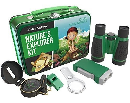 Outdoor Exploration Kit For Young Kids | Tin Case With: Bino