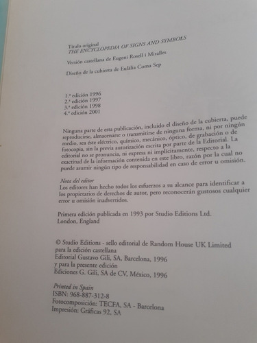 Libro, Enciclopedia De Signos Y Símbolos México Y Bercelona