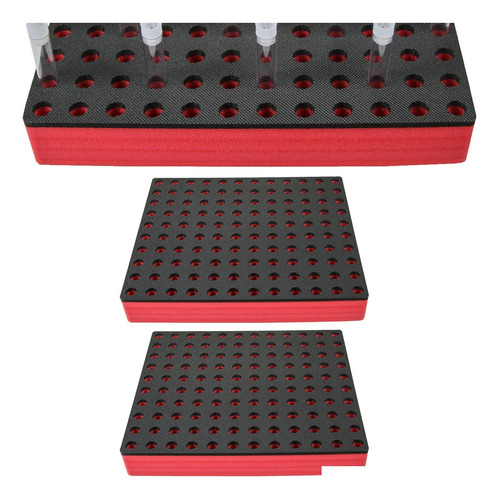 2 Gradilla Para Tubo Ensayo Rojo Negro Foamm Organizador 120