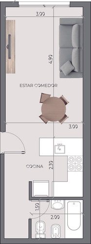 Monoambiente En Venta A Estrenar En Rosario - Lourdes