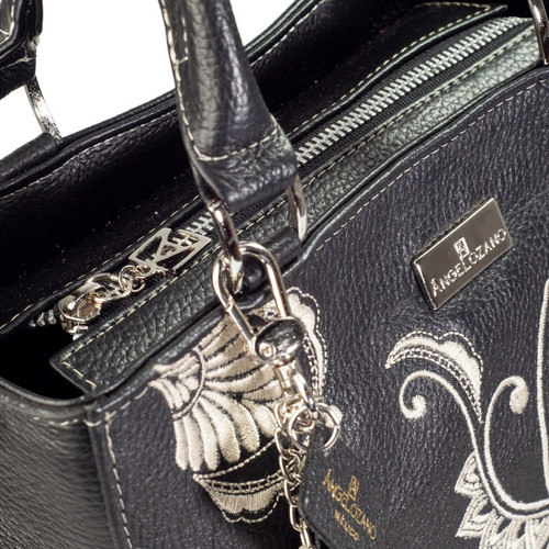 Imagen 4 de 6 de Bolsa De Piel Con Bordado Artesanal Mandala Bolso Moda Dama