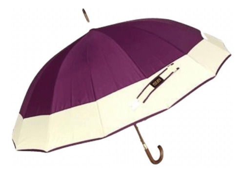 Guarda Chuva Cabo Madeira Resistente Grande Cor Violeta