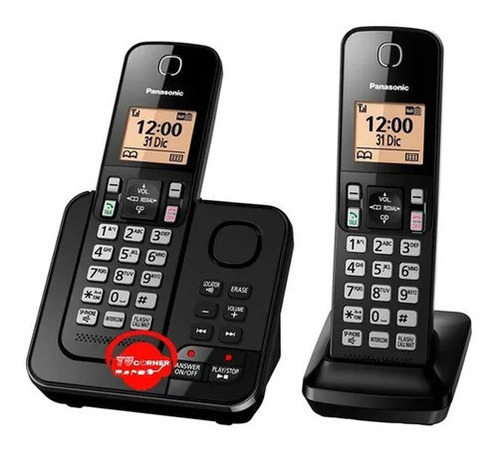 Teléfono Inalámbrico Panasonic + 2 Bases + Kx-tgc362