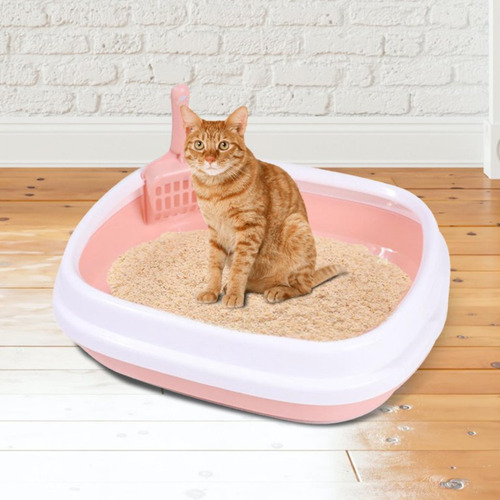 Caixa De Areia Para Gatos Aberta Sanitário C/ Pá 40x34x12