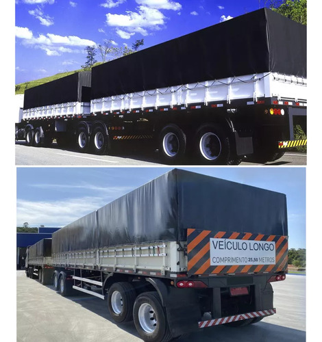 Lona Caminhão Emborrachada Preta Cobertura Carga Pvc 10x4 Mt